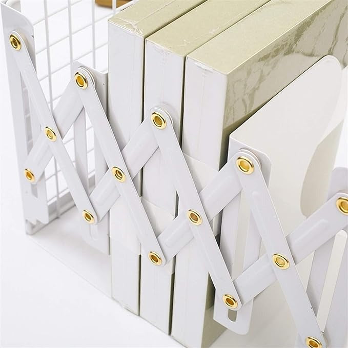 Expandable Book Organizer - Bookends for Desk and Bookshelves - Non-Skid Desk Organizer for Home ,Office And School
