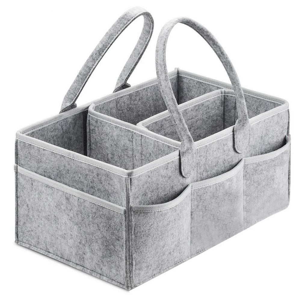 Baby Diaper Organizer-Foldable Felt Storage Bag with Multi Pock