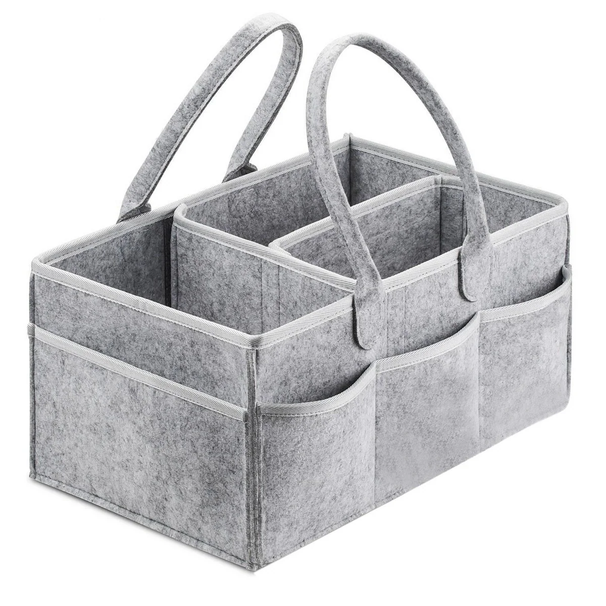 Baby Diaper Organizer-Foldable Felt Storage Bag with Multi Pock